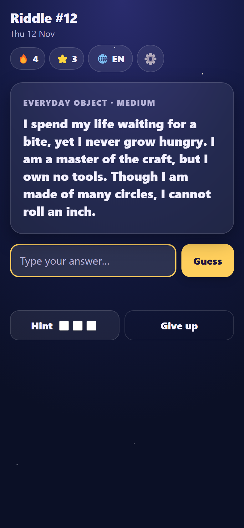 Today's riddle
