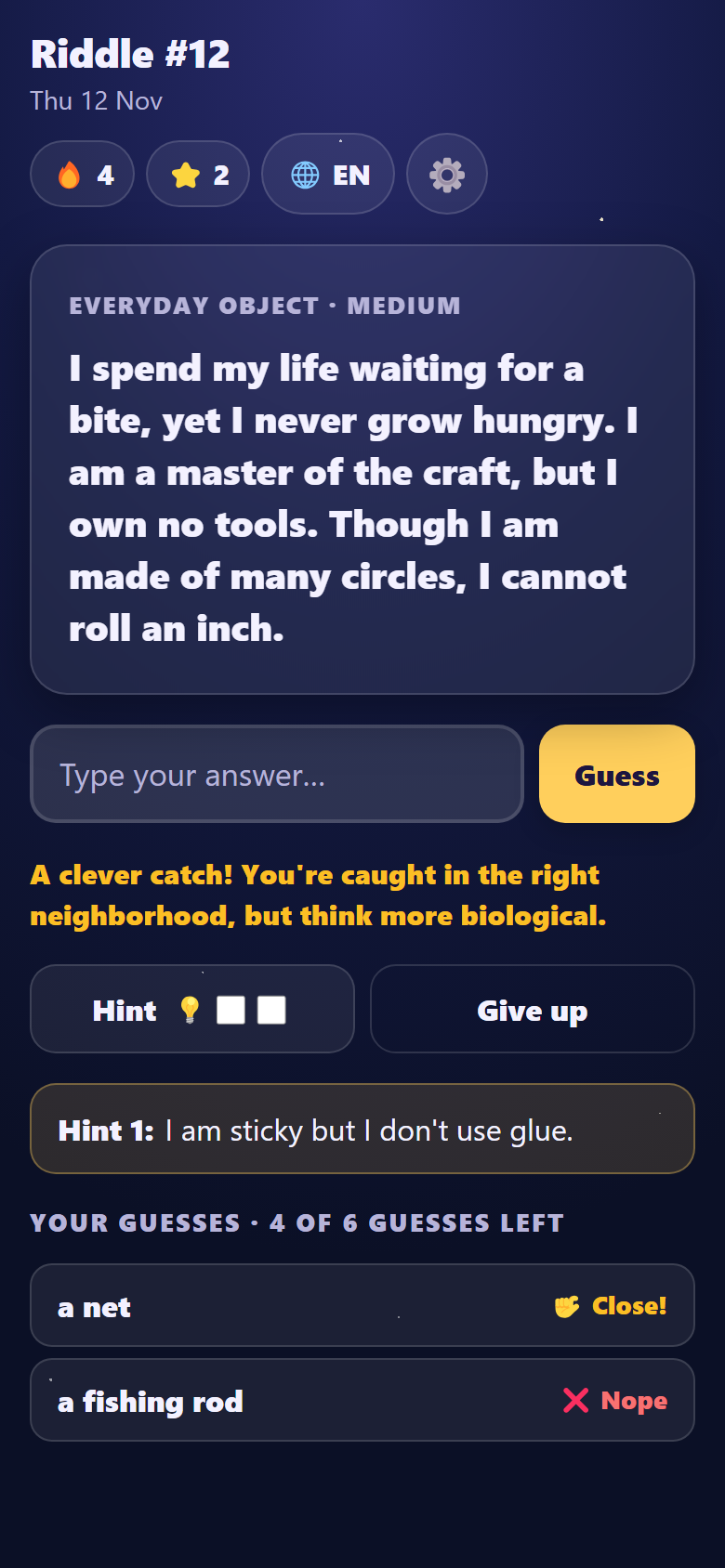 A close guess with a friendly nudge